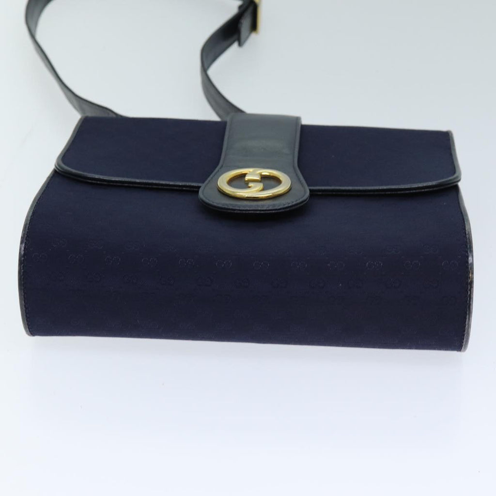 GUCCI Micro GG Canvas Shoulder Bag Navy 73031