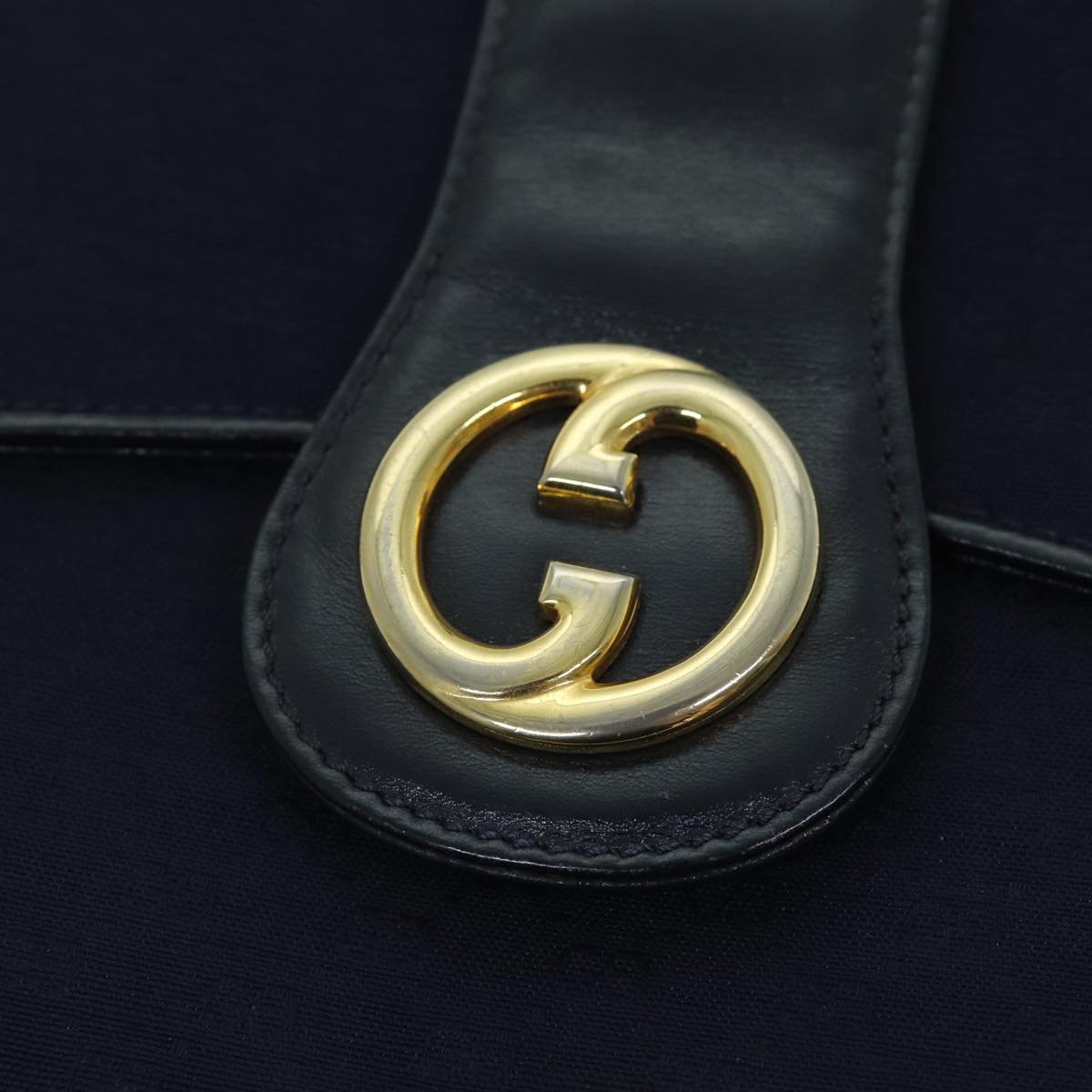 GUCCI Micro GG Canvas Shoulder Bag Navy 73031
