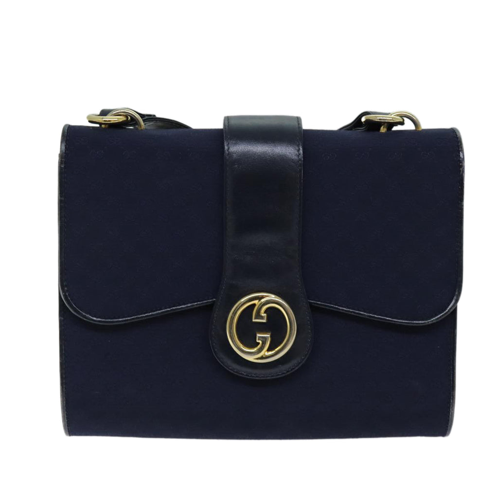 GUCCI Micro GG Canvas Shoulder Bag Navy 73031