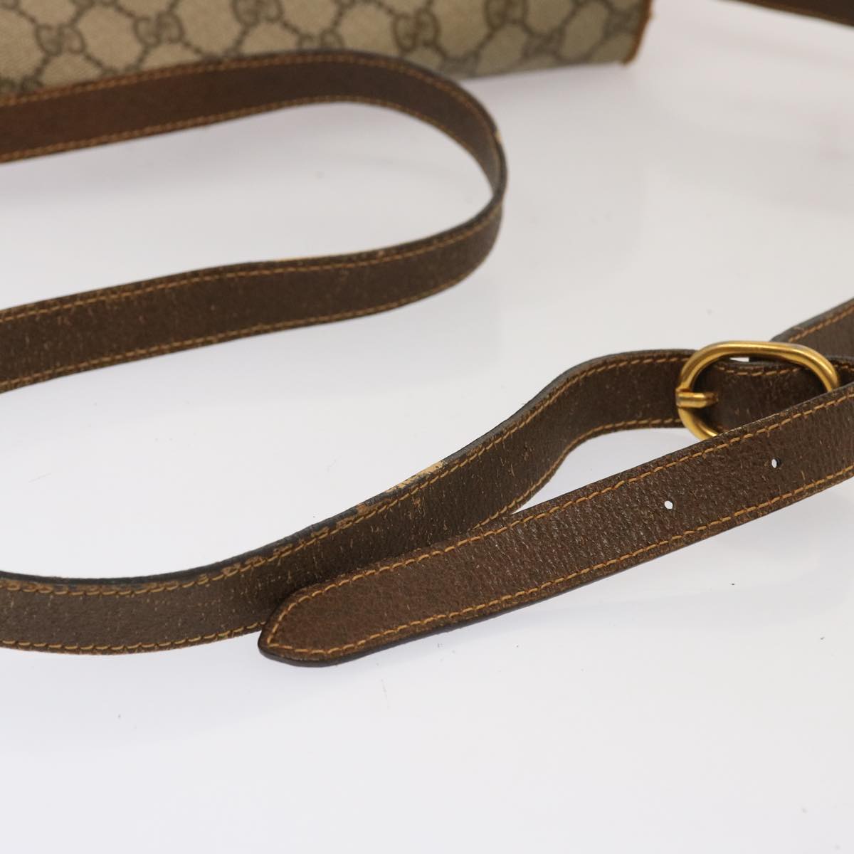 GUCCI GG Supreme Web Sherry Line Shoulder Bag PVC Beige 904 02 084 73034