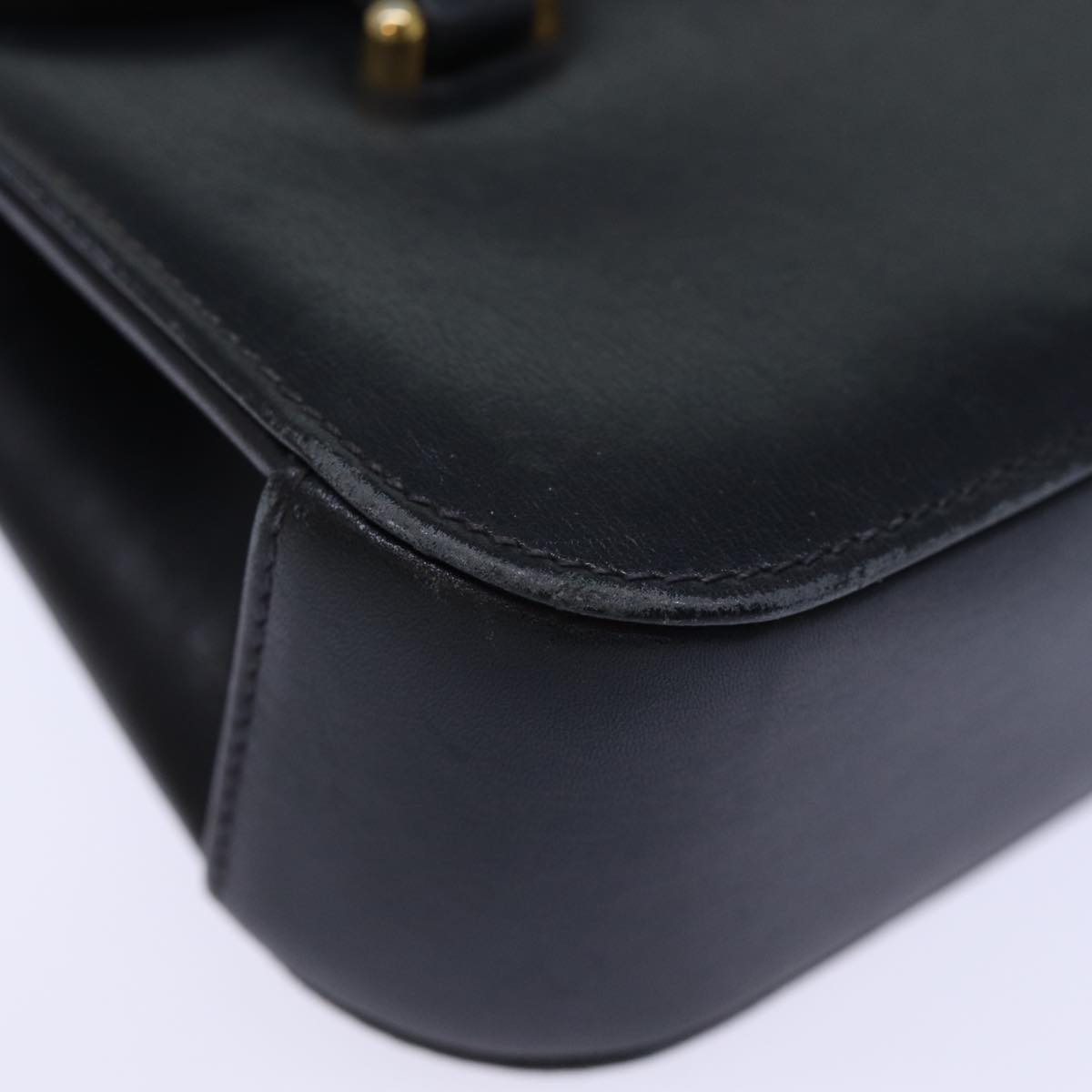 GUCCI Hand Bag Leather Black 73035