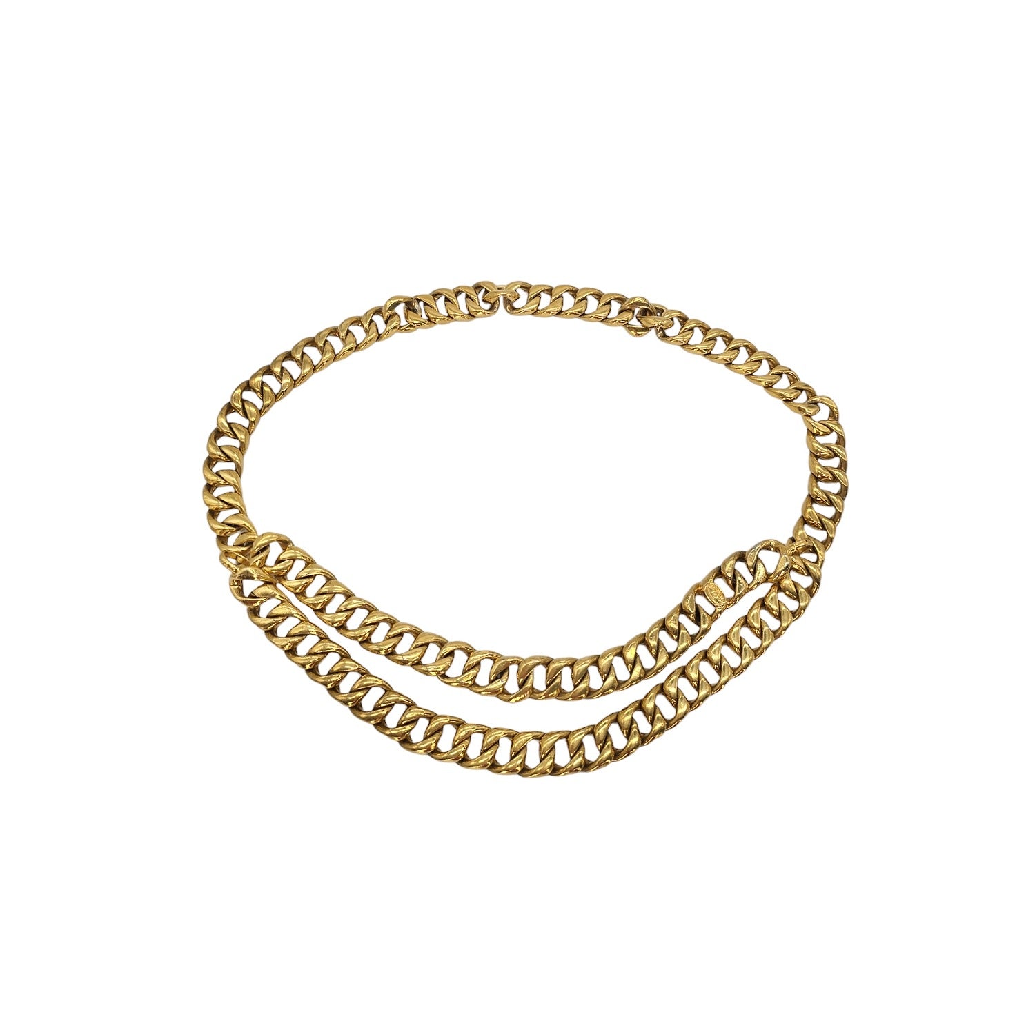 CHANEL Gold Tone Link Chain Belt