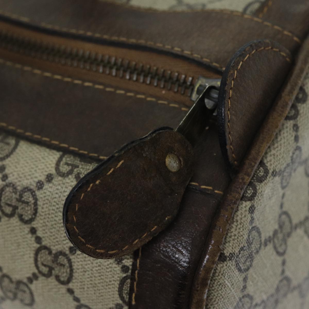 GUCCI GG Canvas Web Sherry Line Hand Bag PVC Beige Green Red 73093