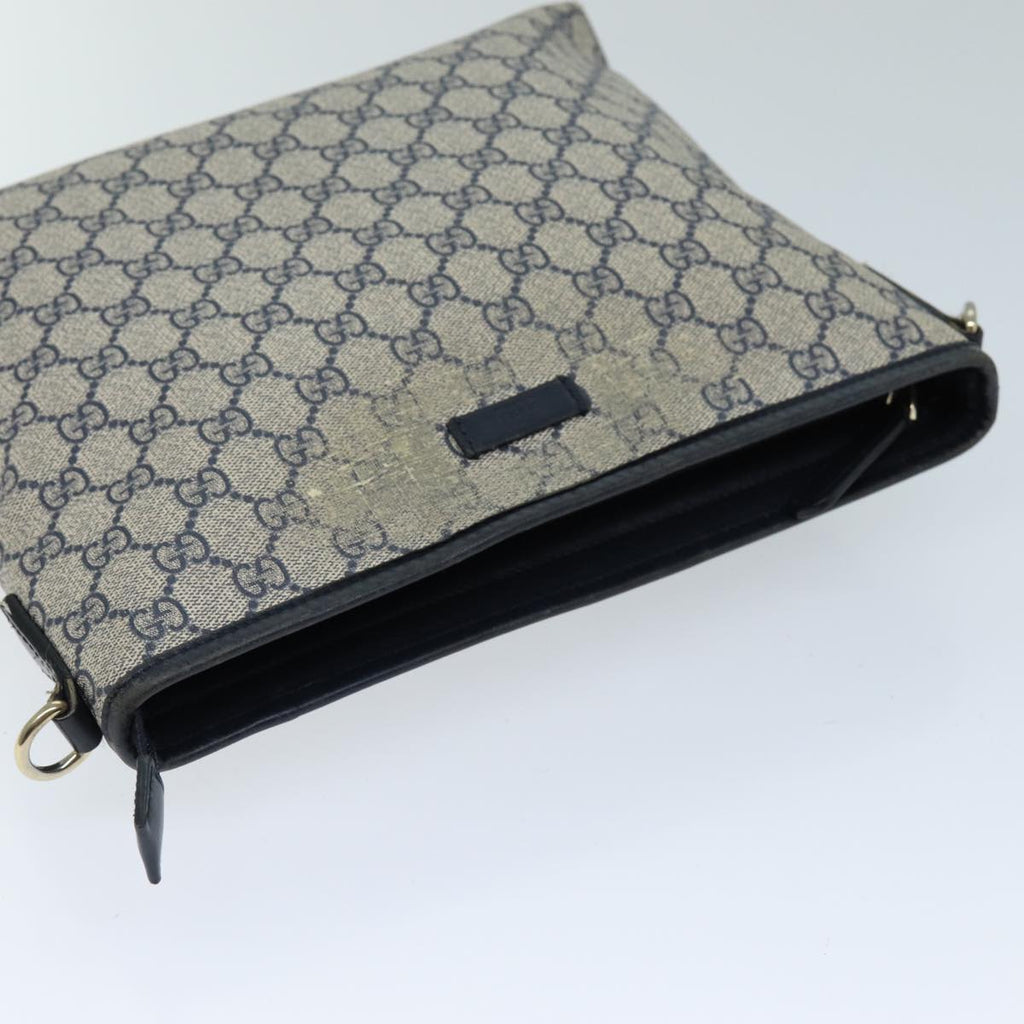 GUCCI GG Supreme Shoulder Bag PVC Outlet Navy 388924 73108