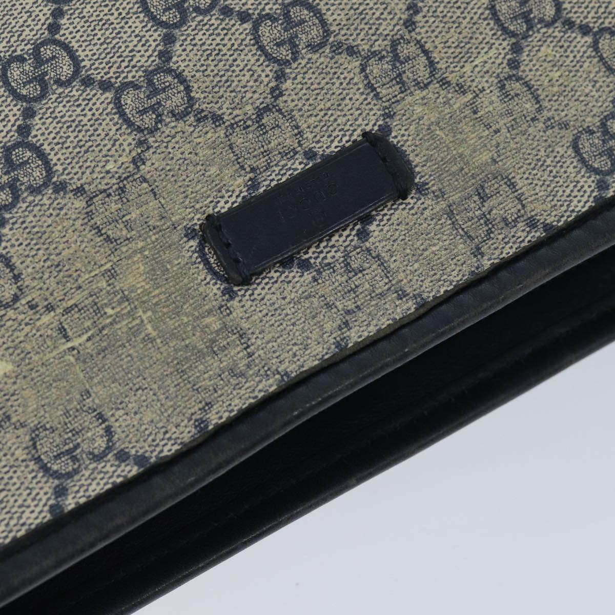 GUCCI GG Supreme Shoulder Bag PVC Outlet Navy 388924 73108