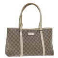 GUCCI GG Canvas Tote Bag PVC Beige 114595 73116