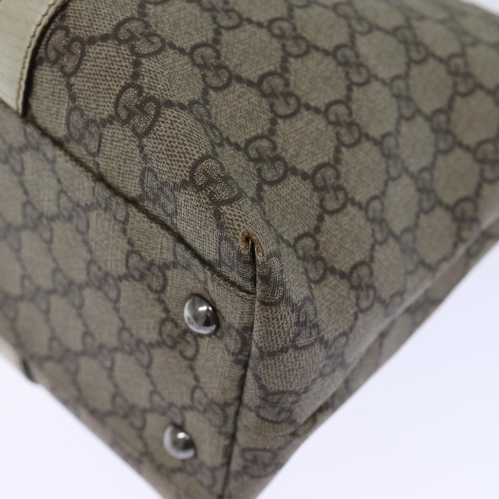 GUCCI GG Canvas Tote Bag PVC Beige 114595 73116