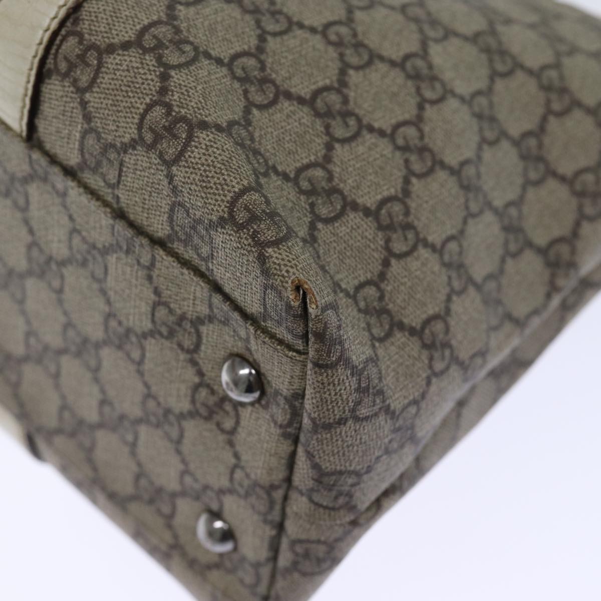 GUCCI GG Canvas Tote Bag PVC Beige 114595 73116