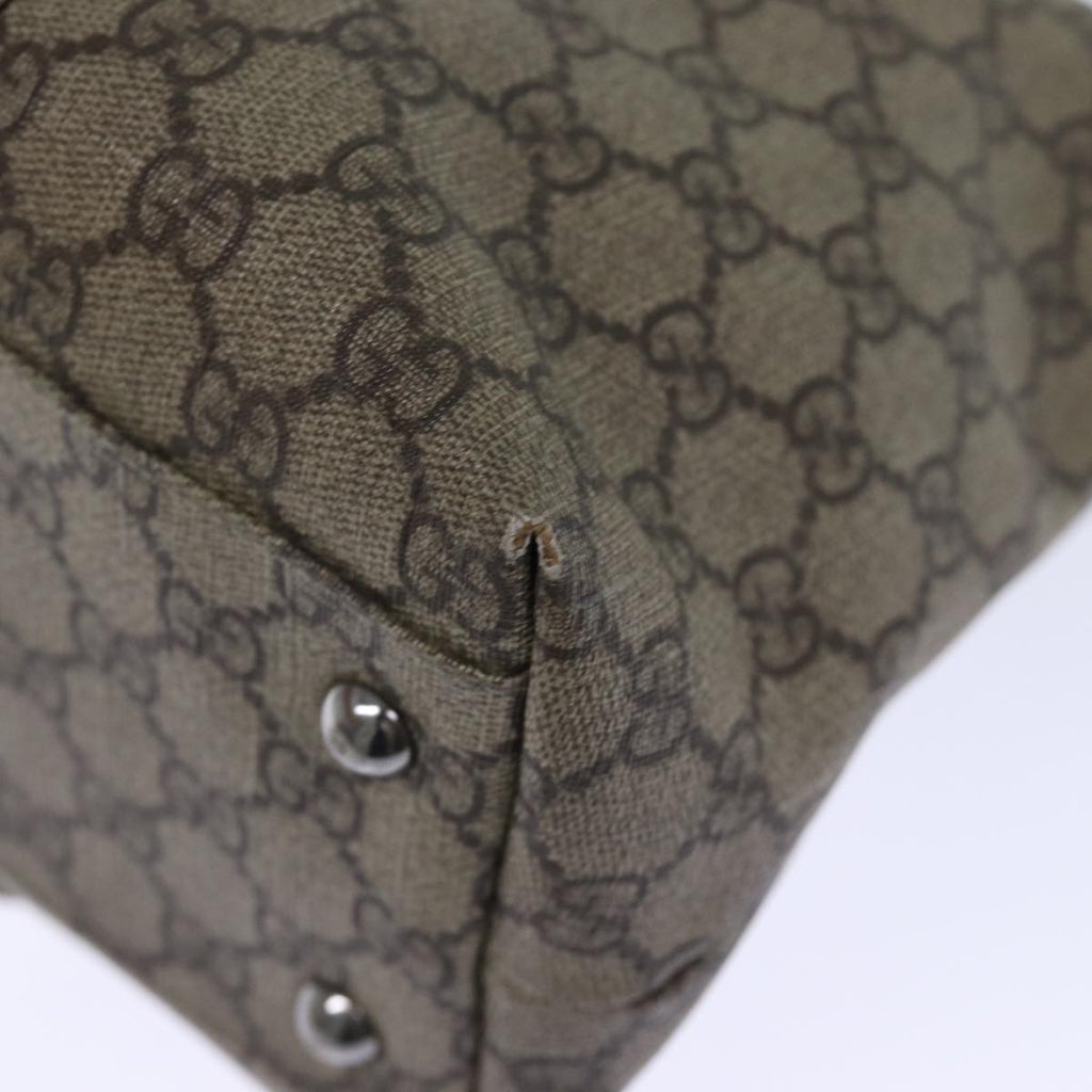 GUCCI GG Canvas Tote Bag PVC Beige 114595 73116