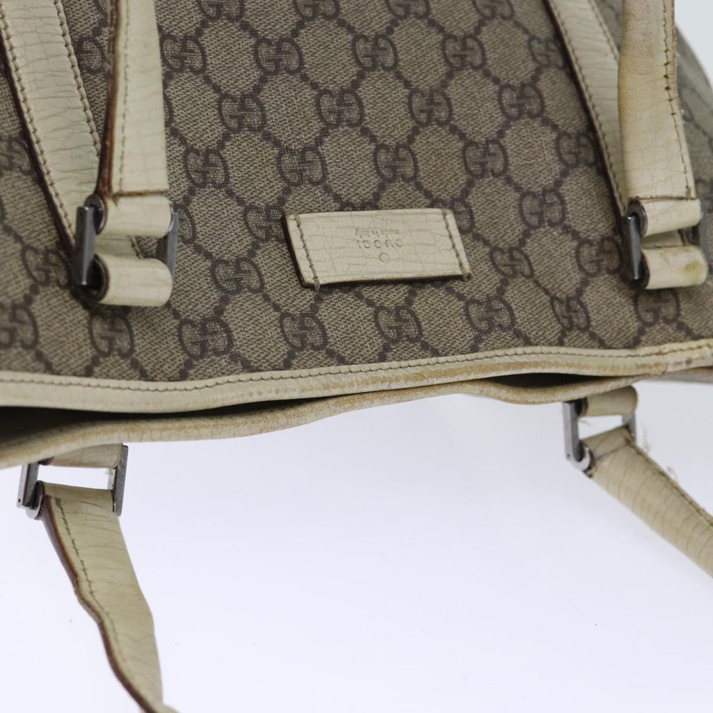 GUCCI GG Canvas Tote Bag PVC Beige 114595 73116