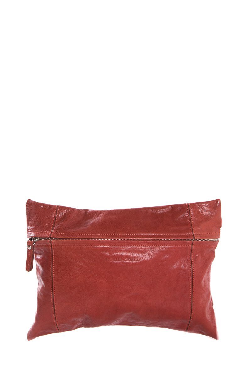 Brunello Cucinelli Brick Red Patent Leather Clutch