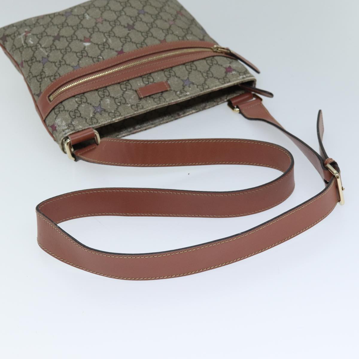 GUCCI GG Supreme Shoulder Bag PVC Beige 295257 73121