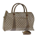 GUCCI GG Supreme Web Sherry Line Boston Bag PVC Beige Red 40 02 073 73139