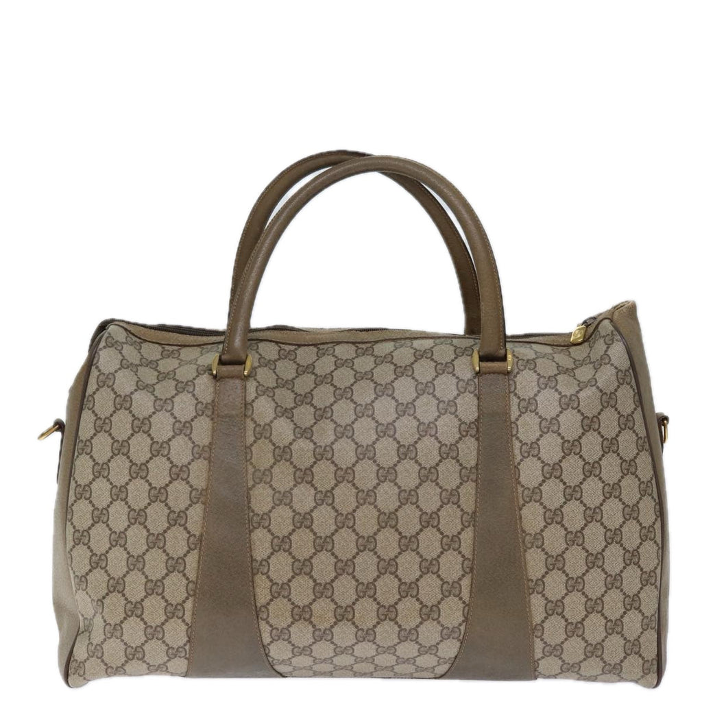 GUCCI GG Supreme Web Sherry Line Boston Bag PVC Beige Red 40 02 073 73139