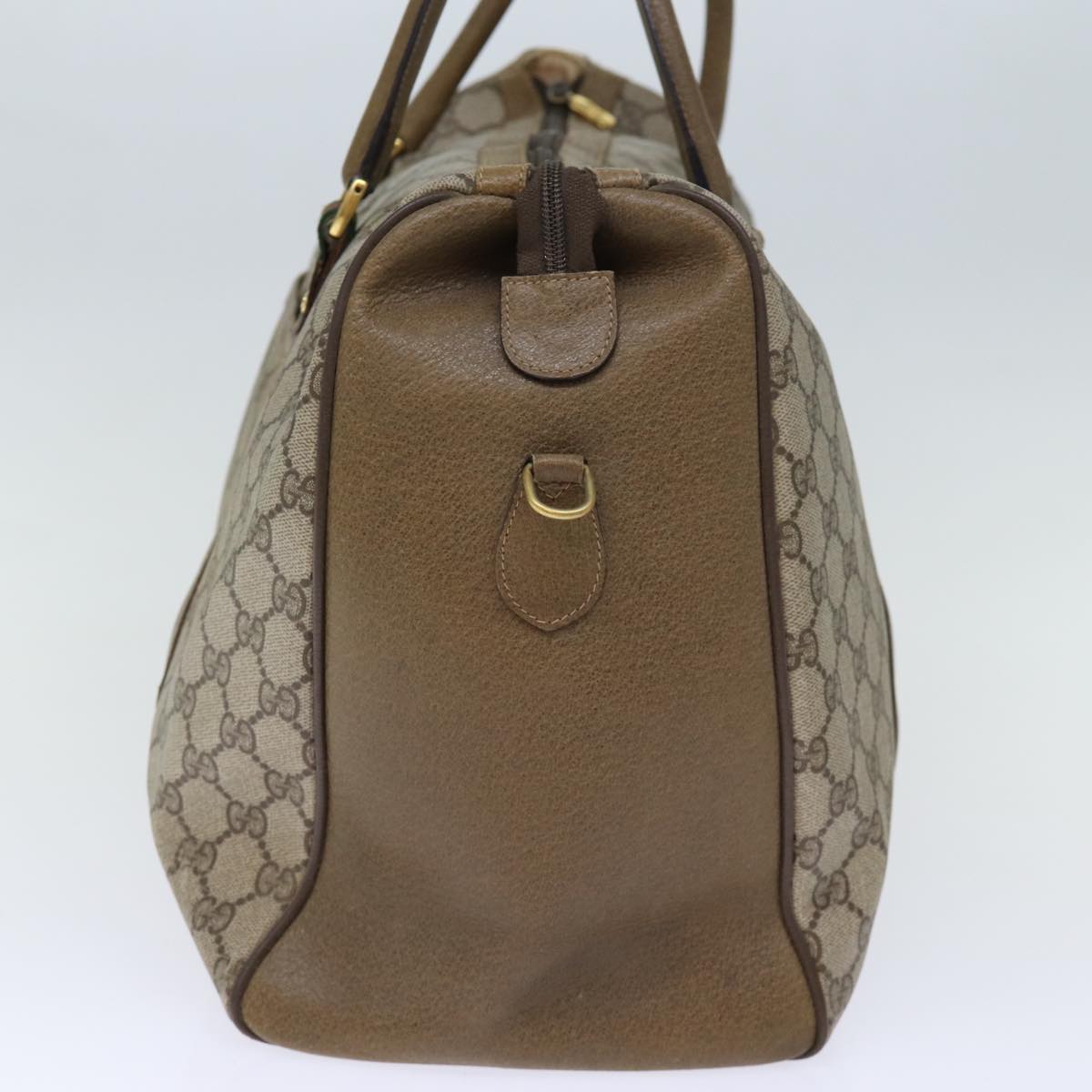 GUCCI GG Supreme Web Sherry Line Boston Bag PVC Beige Red 40 02 073 73139