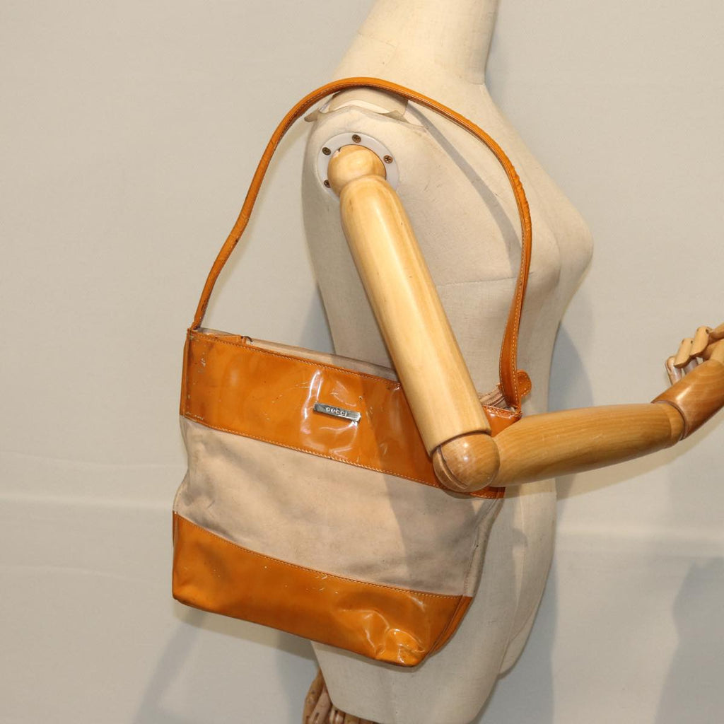 GUCCI Shoulder Bag Patent leather Orange 73145