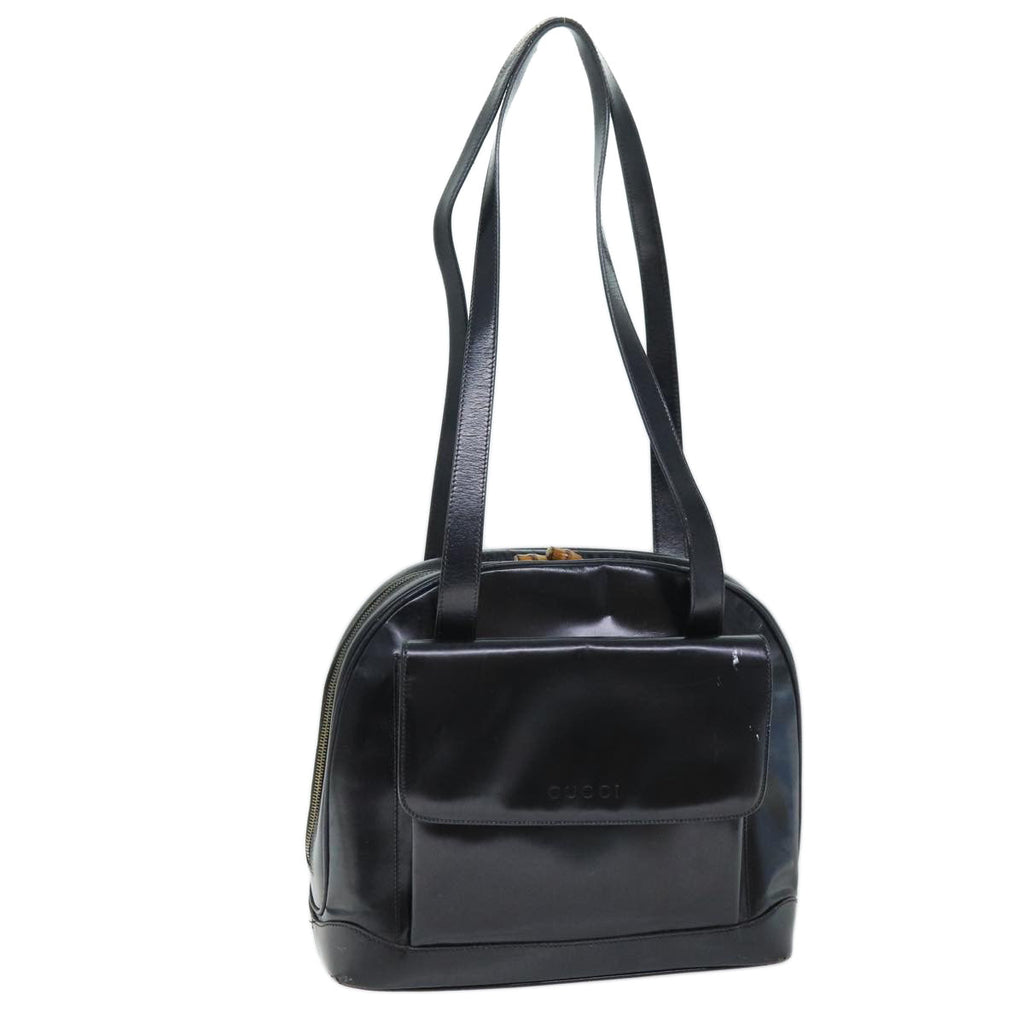 GUCCI Shoulder Bag Patent leather Black 001 090 1649 73156