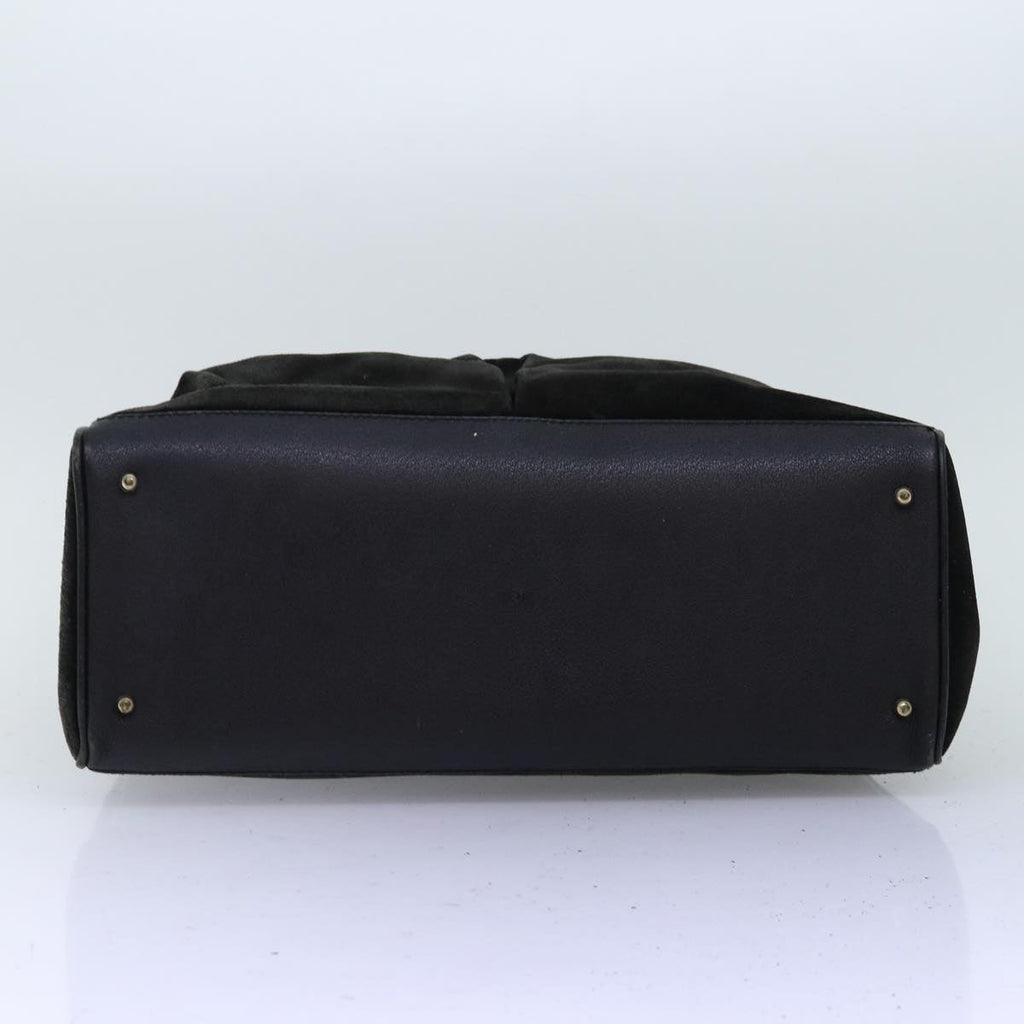 GUCCI Bamboo Hand Bag Suede 2way Black 002 123 0322 73157
