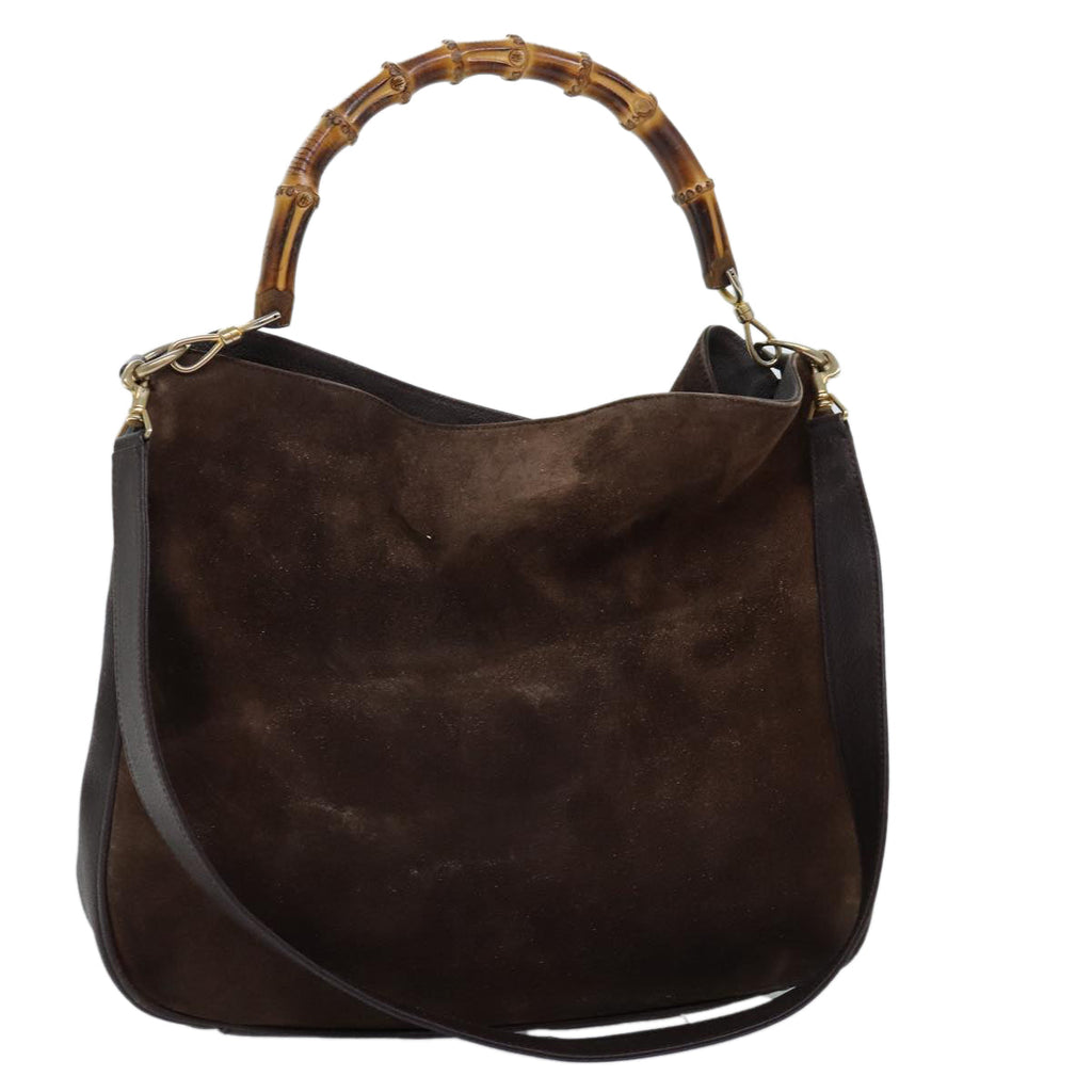 GUCCI Bamboo Shoulder Bag Leather 2way Brown 001 1781 1577 73162