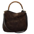 GUCCI Bamboo Shoulder Bag Leather 2way Brown 001 1781 1577 73162