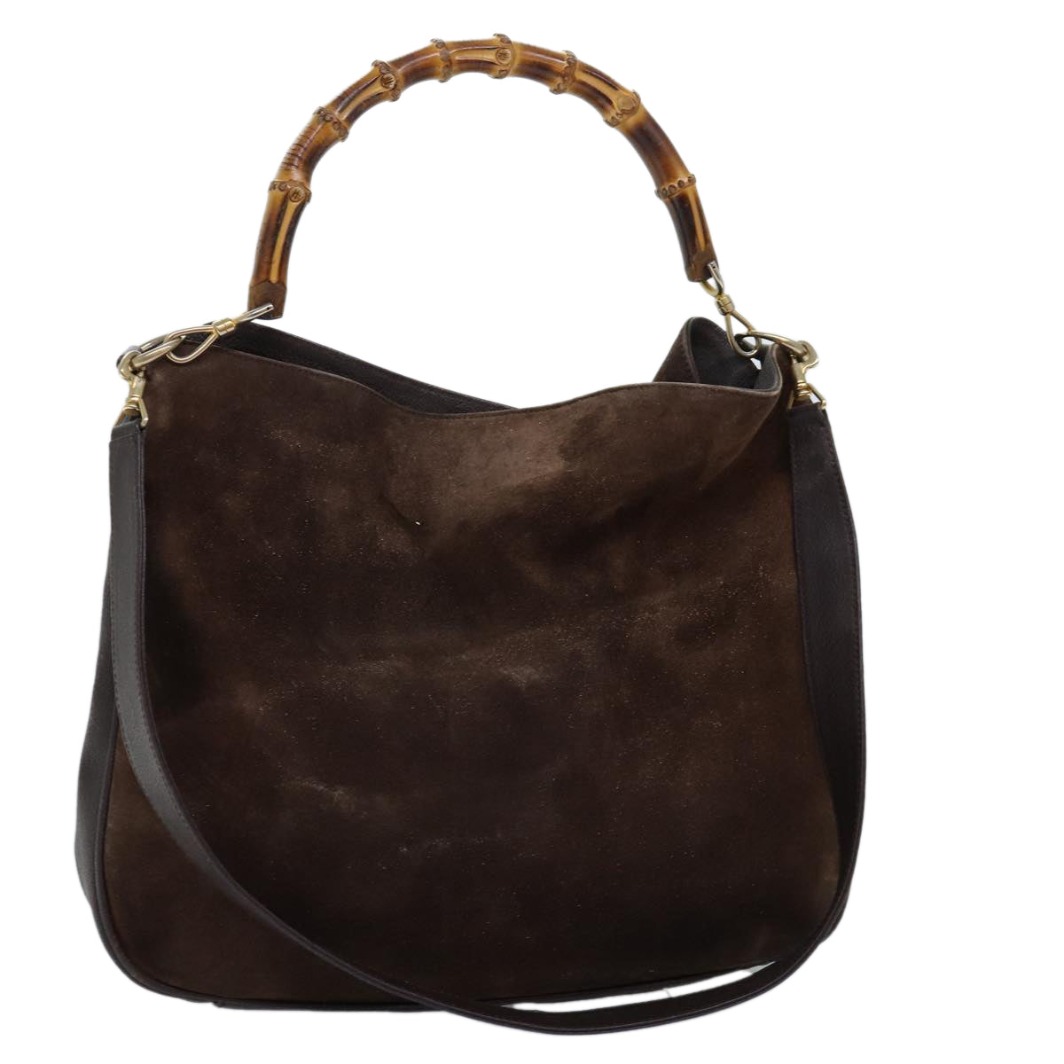 GUCCI Bamboo Shoulder Bag Leather 2way Brown 001 1781 1577 73162