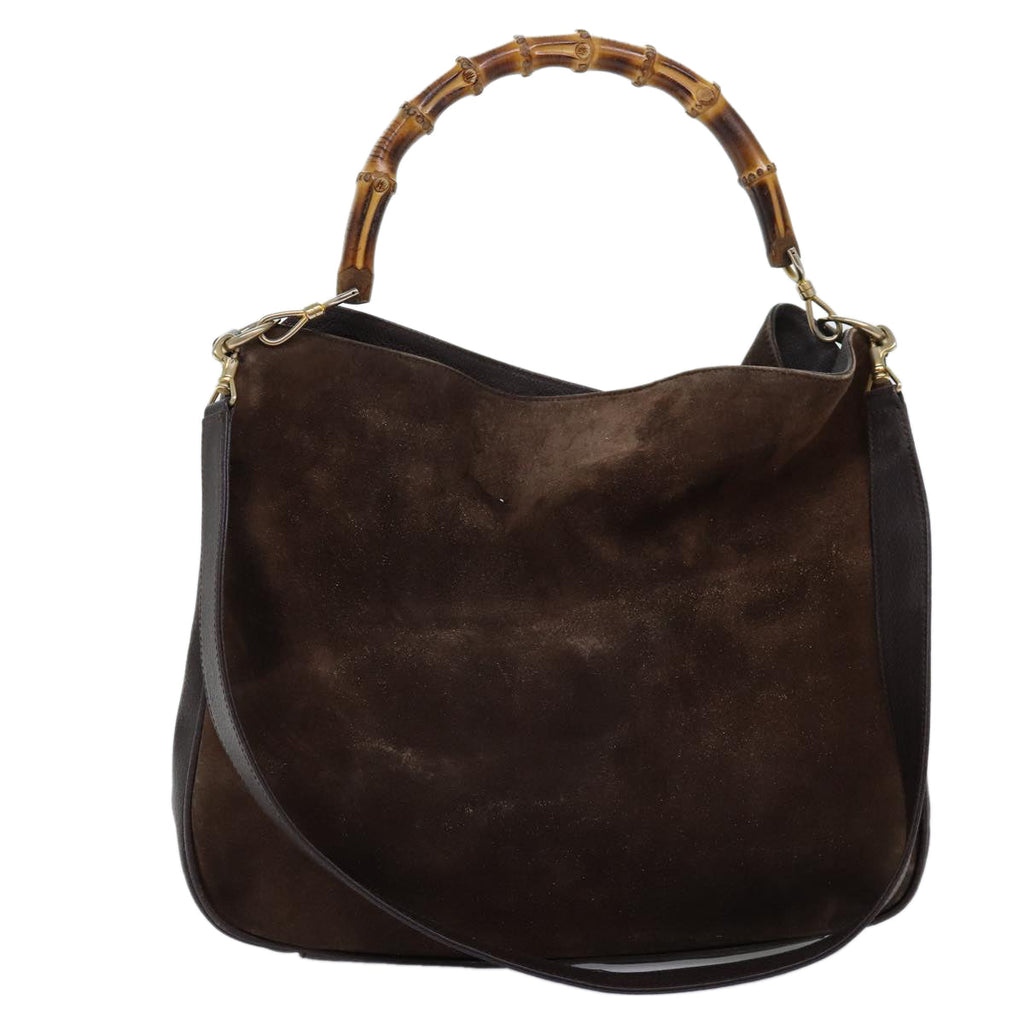GUCCI Bamboo Shoulder Bag Leather 2way Brown 001 1781 1577 73162