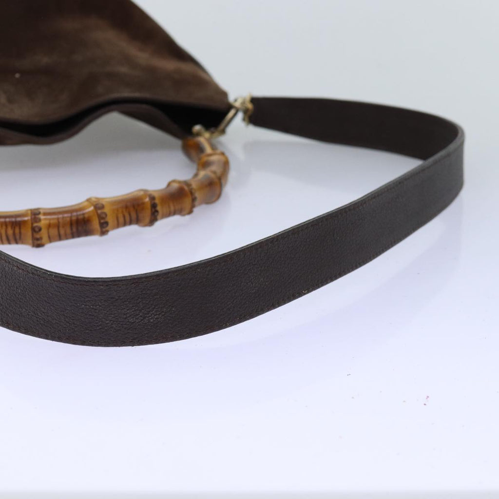 GUCCI Bamboo Shoulder Bag Leather 2way Brown 001 1781 1577 73162