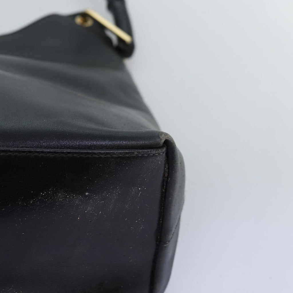 GUCCI Bamboo Shoulder Bag Leather Black 0013006 73163