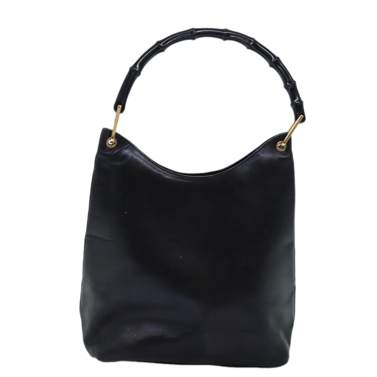GUCCI Bamboo Shoulder Bag Leather Black 0013006 73163