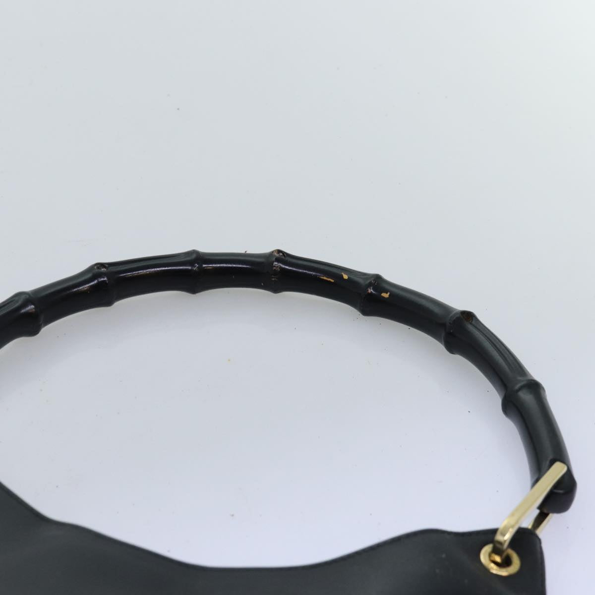 GUCCI Bamboo Shoulder Bag Leather Black 0013006 73163