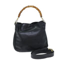 GUCCI Bamboo Shoulder Bag Leather 2way Black 73164