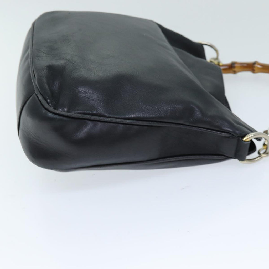 GUCCI Bamboo Shoulder Bag Leather 2way Black 73164