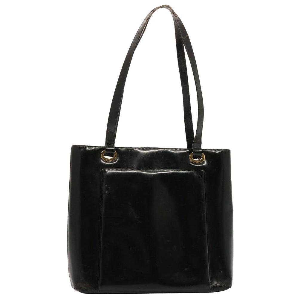 GUCCI Tote Bag Patent leather Black 73166