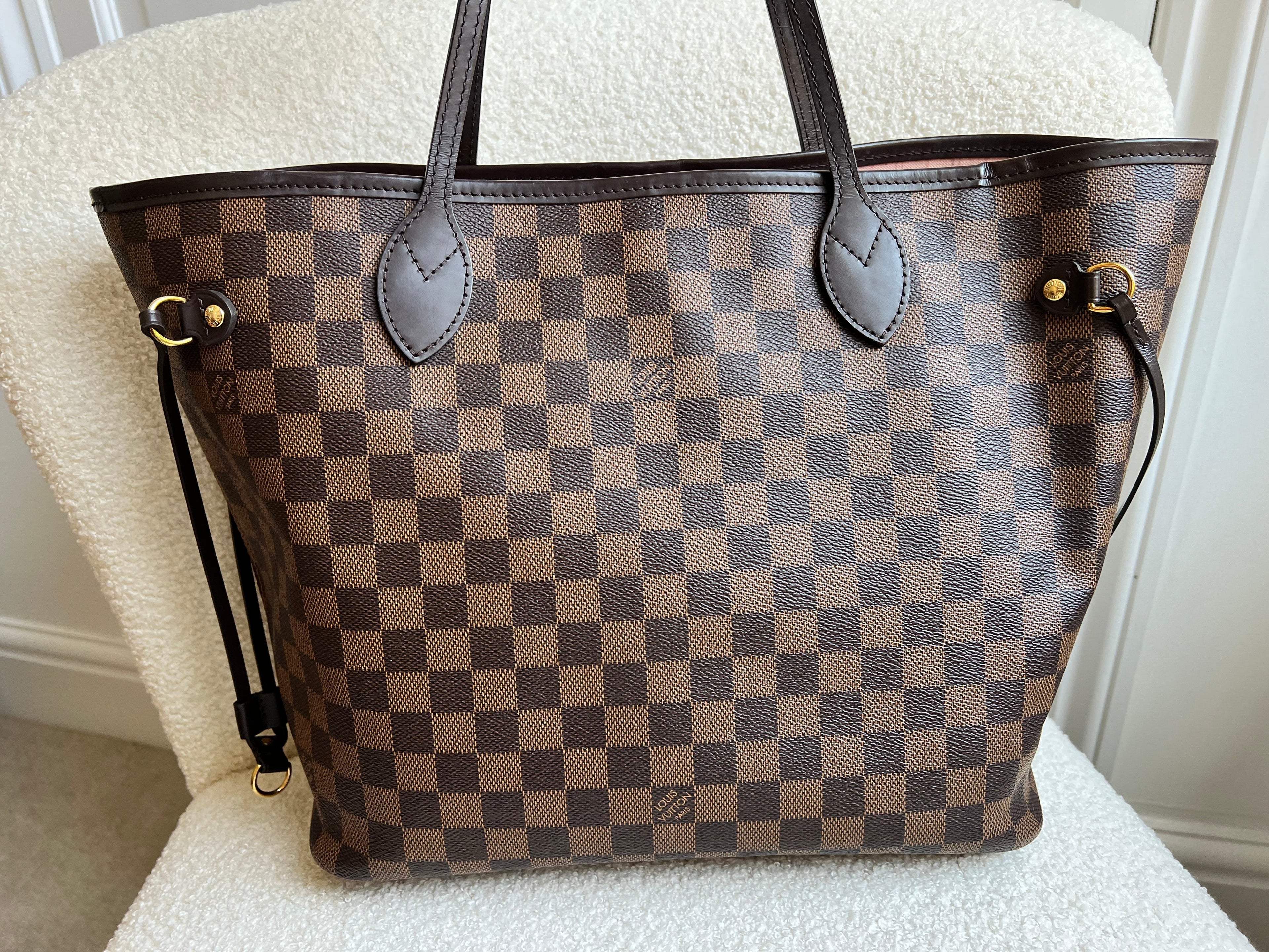Louis Vuitton Neverfull MM Damier Ebene Rose Ballerine (RRP £1410)