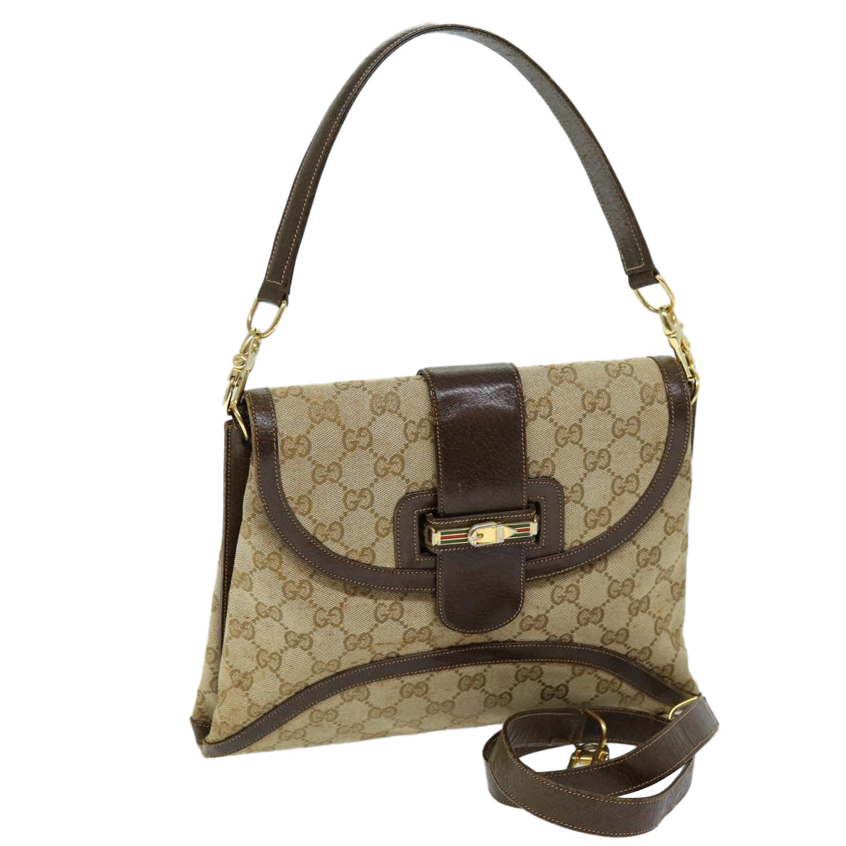 GUCCI GG Canvas Shoulder Bag 2way Beige 73227