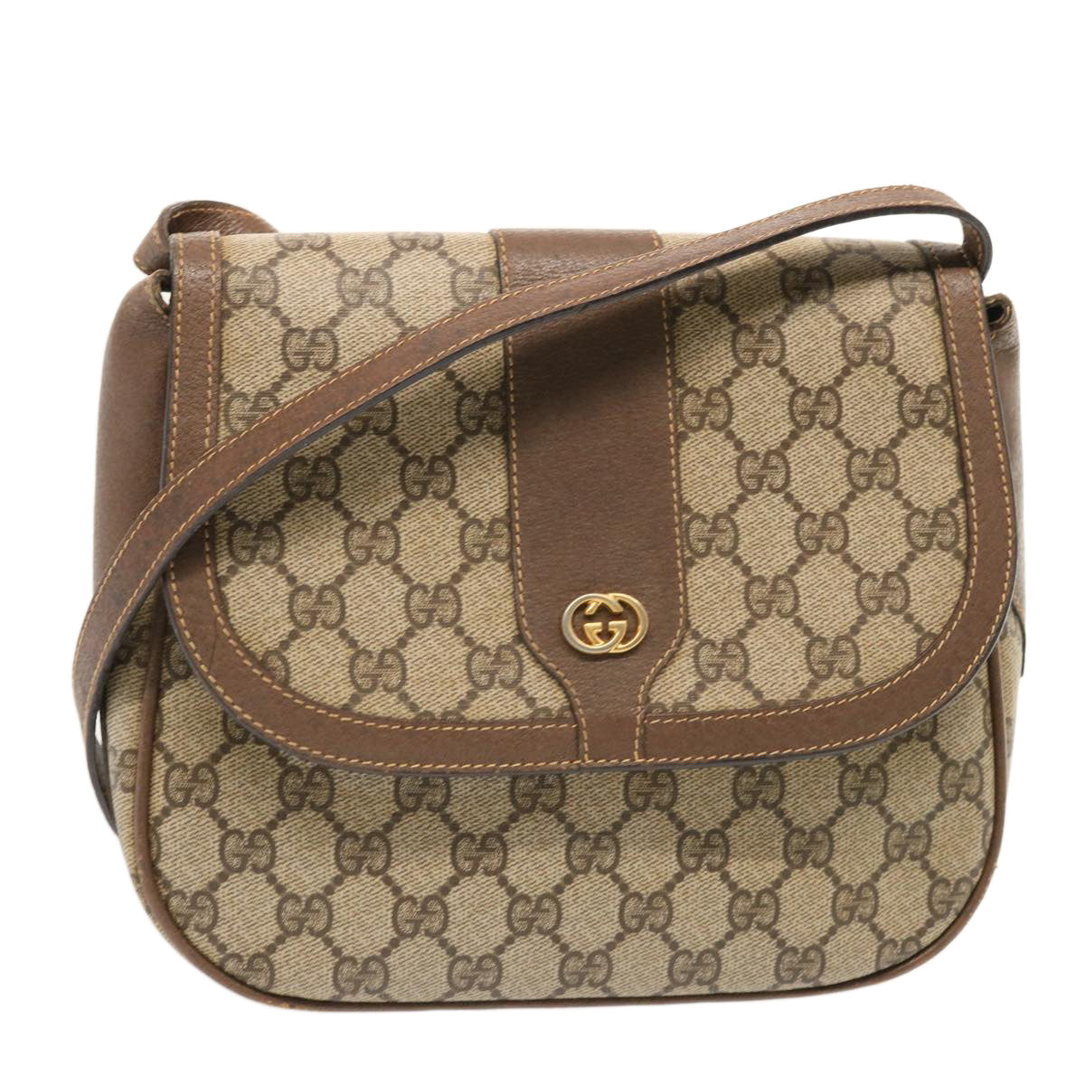 GUCCI GG Supreme Shoulder Bag PVC Beige 001 41 4425 73228