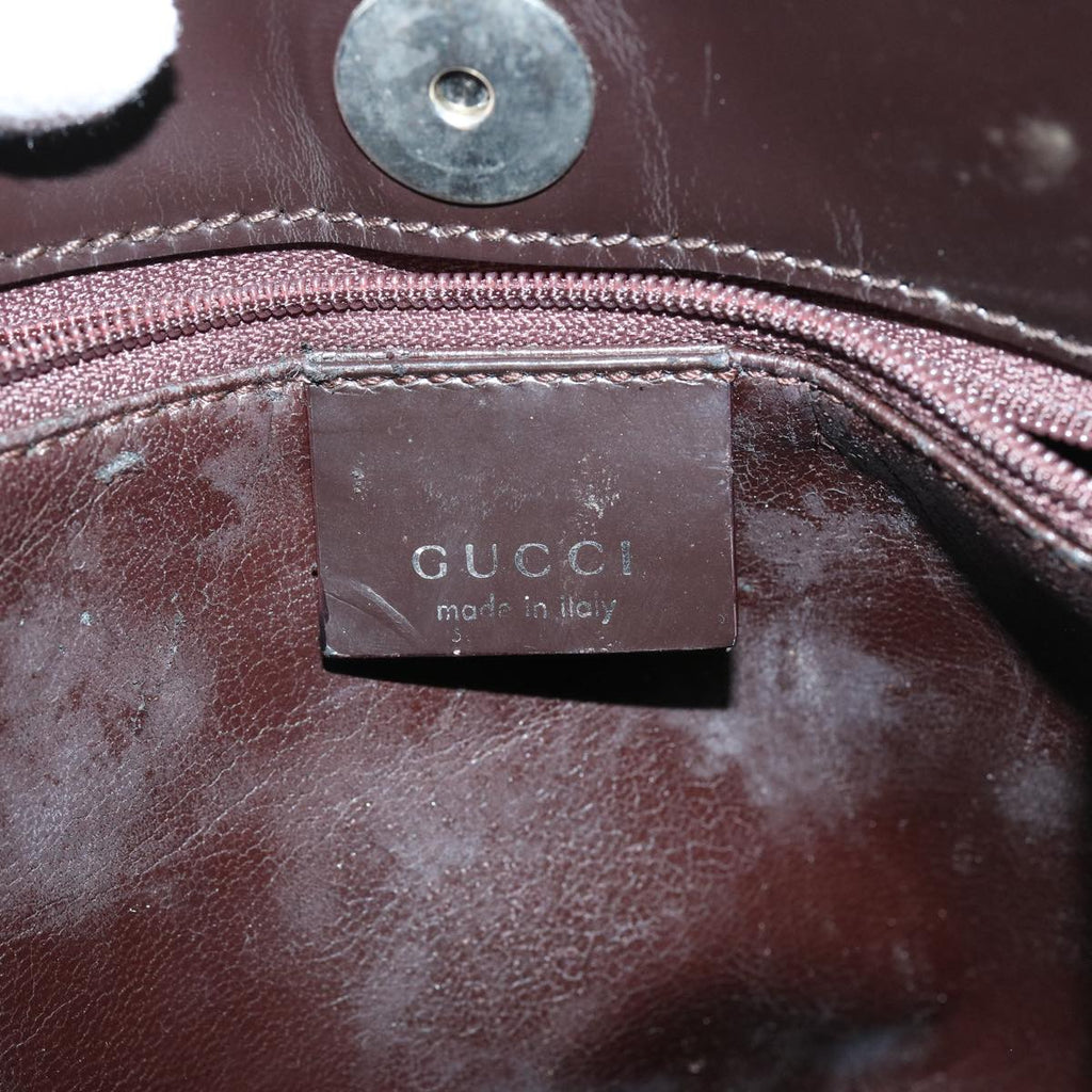 GUCCI Shoulder Bag Patent leather Brown 001 3115 73230
