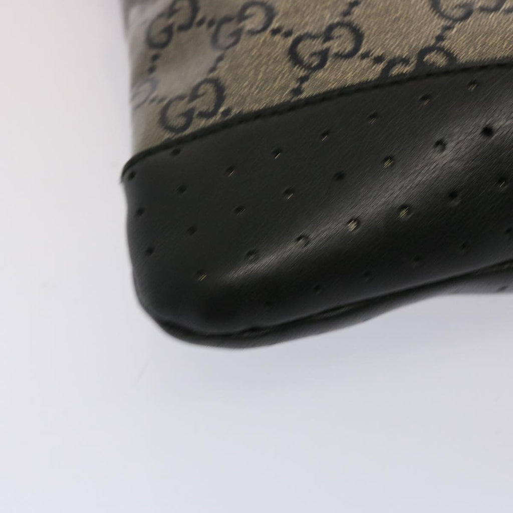 GUCCI GG Crystal Shoulder Bag Black Beige 145857 73231