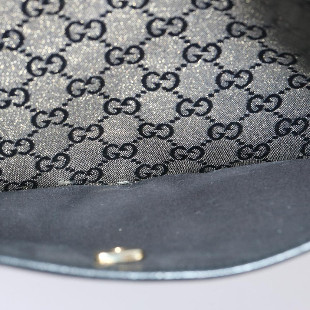 GUCCI GG Crystal Shoulder Bag Black Beige 145857 73231