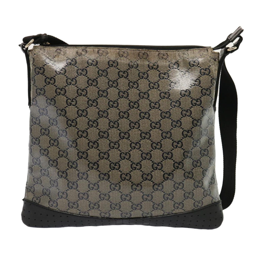 GUCCI GG Crystal Shoulder Bag Black Beige 145857 73231