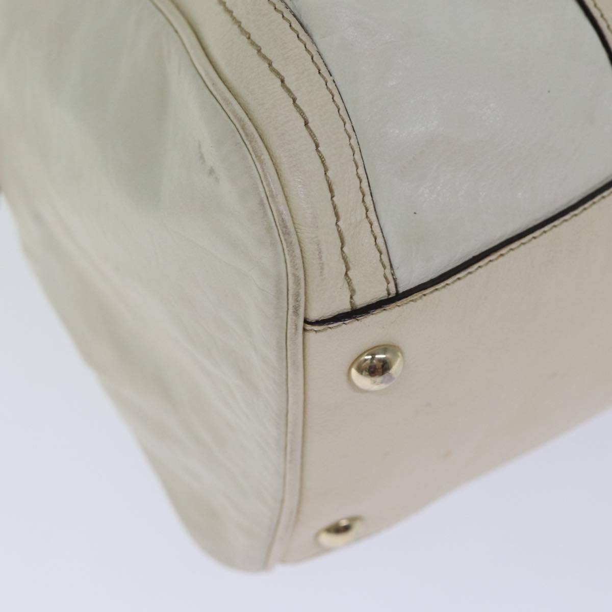 GUCCI Hand Bag Leather White 181488 73235