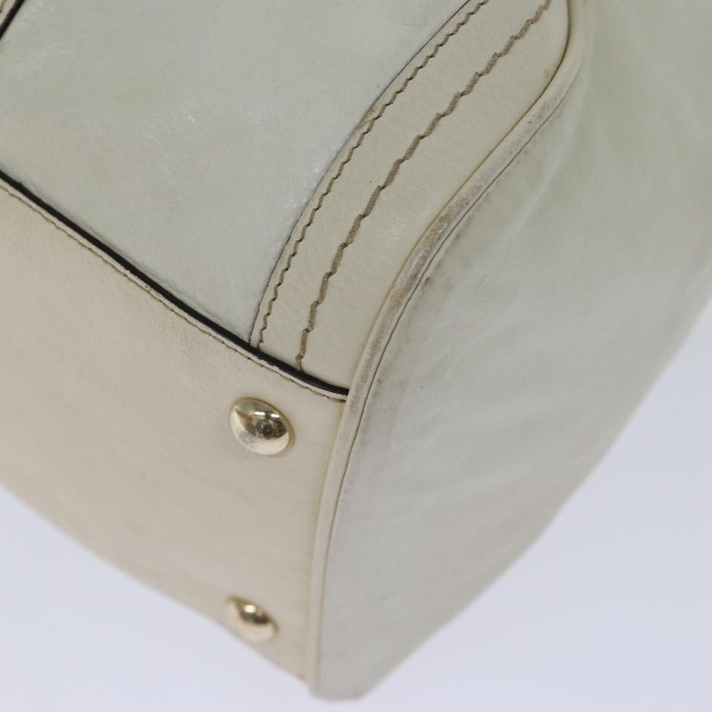 GUCCI Hand Bag Leather White 181488 73235