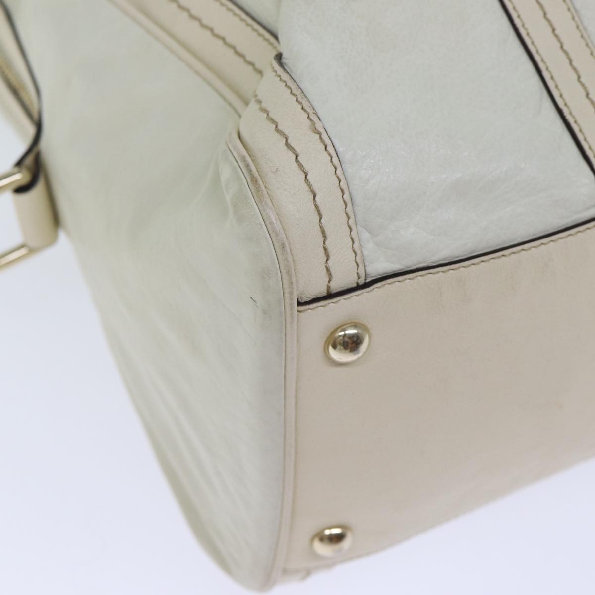 GUCCI Hand Bag Leather White 181488 73235