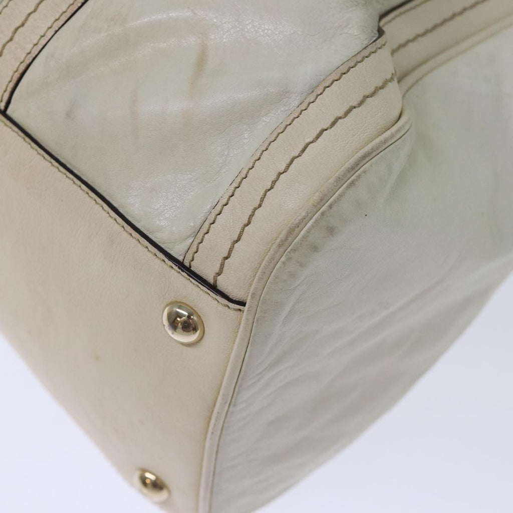 GUCCI Hand Bag Leather White 181488 73235