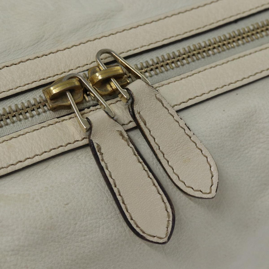 GUCCI Hand Bag Leather White 181488 73235