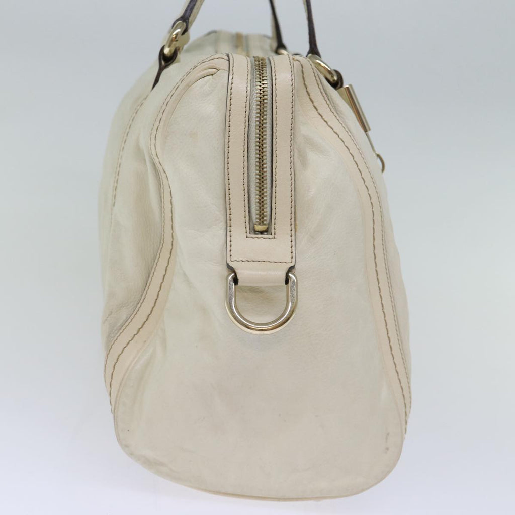GUCCI Hand Bag Leather White 181488 73235