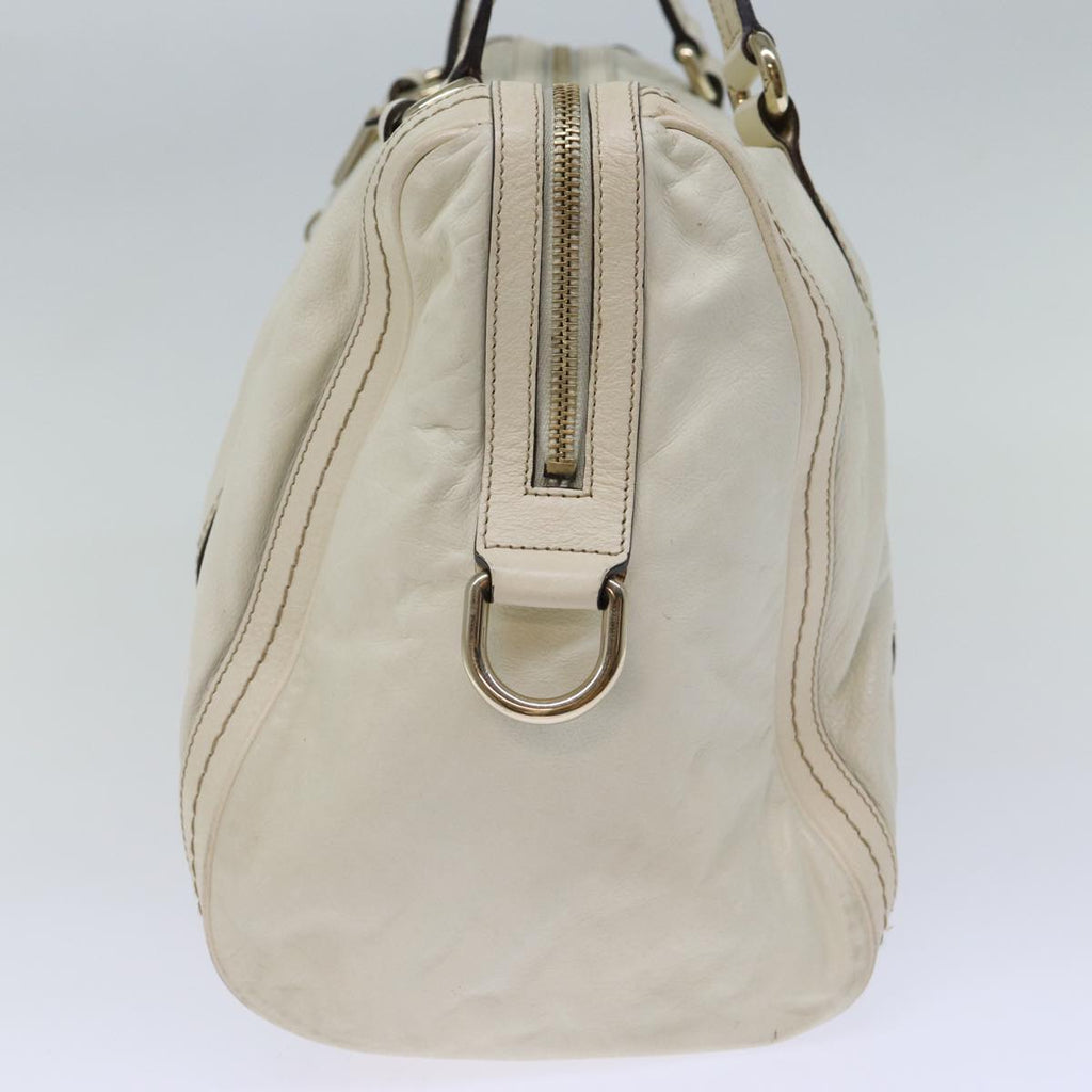 GUCCI Hand Bag Leather White 181488 73235