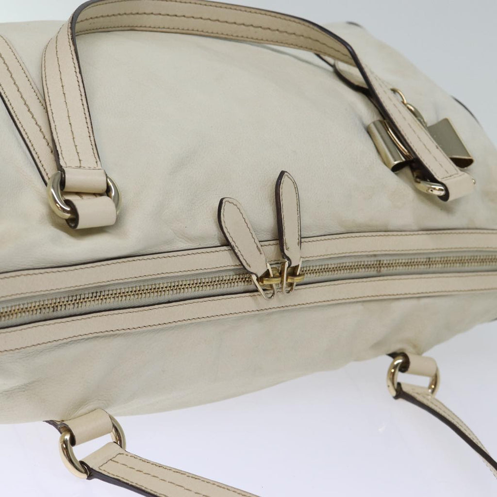 GUCCI Hand Bag Leather White 181488 73235