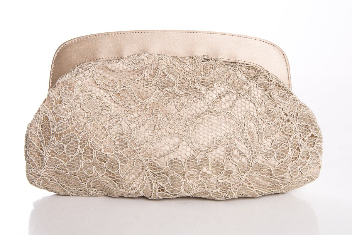 Dolce & Gabbana Beige Lace Clutch