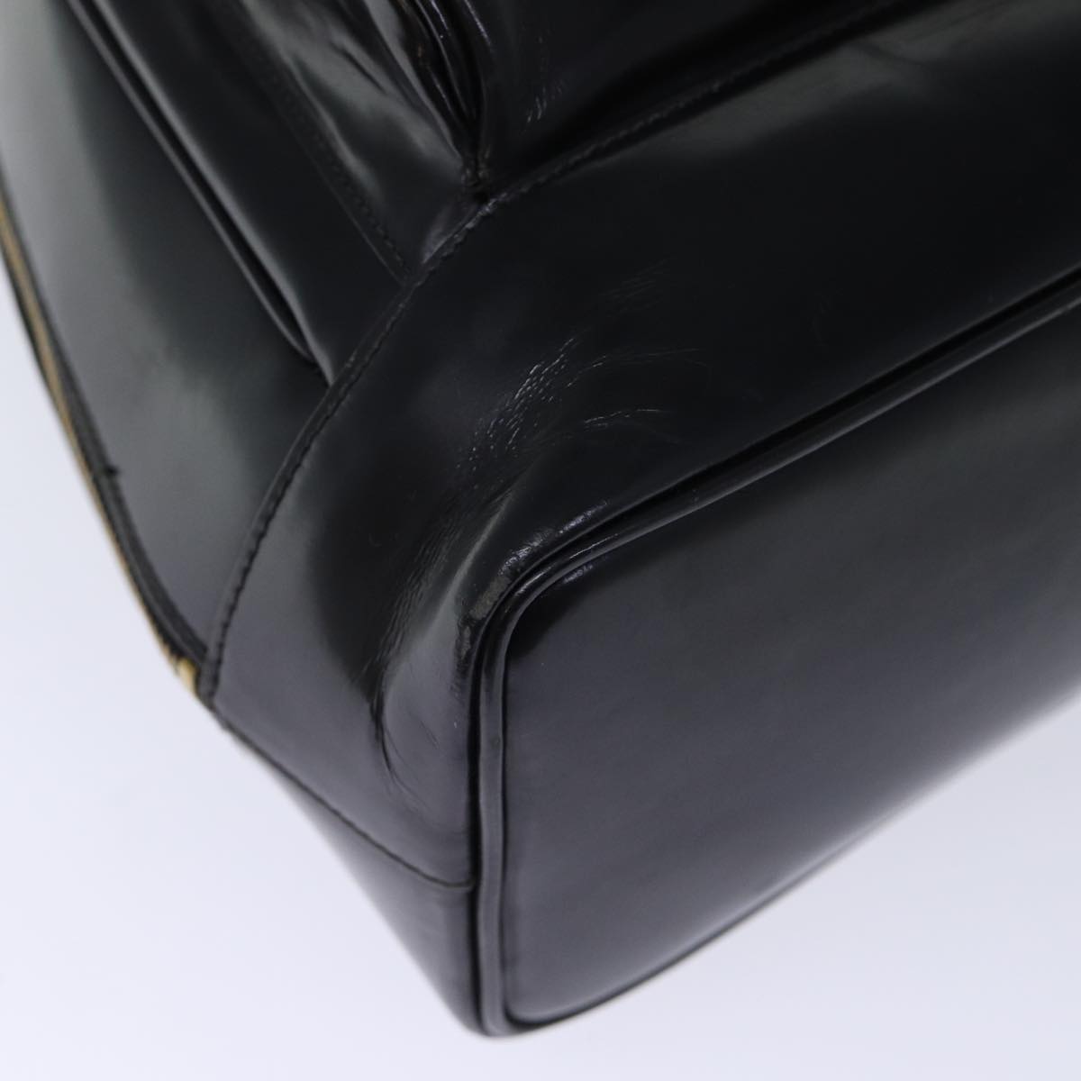 GUCCI Bamboo Body Bag Patent leather Black 73357
